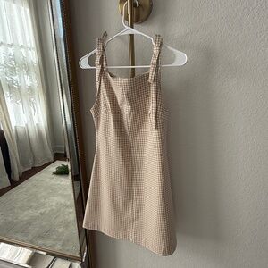 Zara Beige Checkered Dress